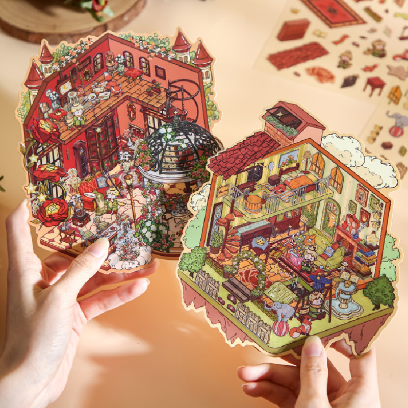 Mr. Paper Landscaping Flat Stickers Prince Fairy Tale Book Series DIY 3D Landscaping Flat Sticker Pack
