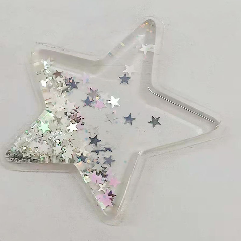 Fabricantes personalizados arena flotante PVC paquete de aceite joyas TPU arena flotante paquete de aceite Glit cebolla dorada polvo de brillo muestra de procesamiento