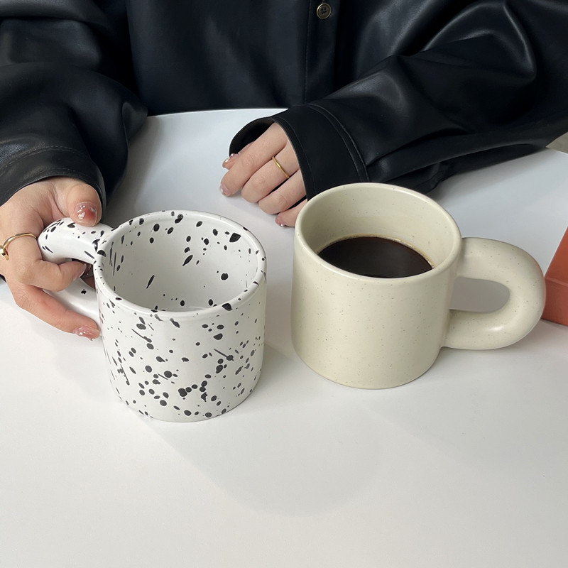 Salpicaduras de tinta taza ins estilo taza de grasa vintage taza de agua de cerámica taza de café taza de desayuno taza de leche