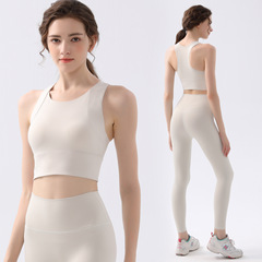 夏の新型ヨガ服ファッション薄タイプの専門ベスト防震外着美背高強度運動フィットネススーツ