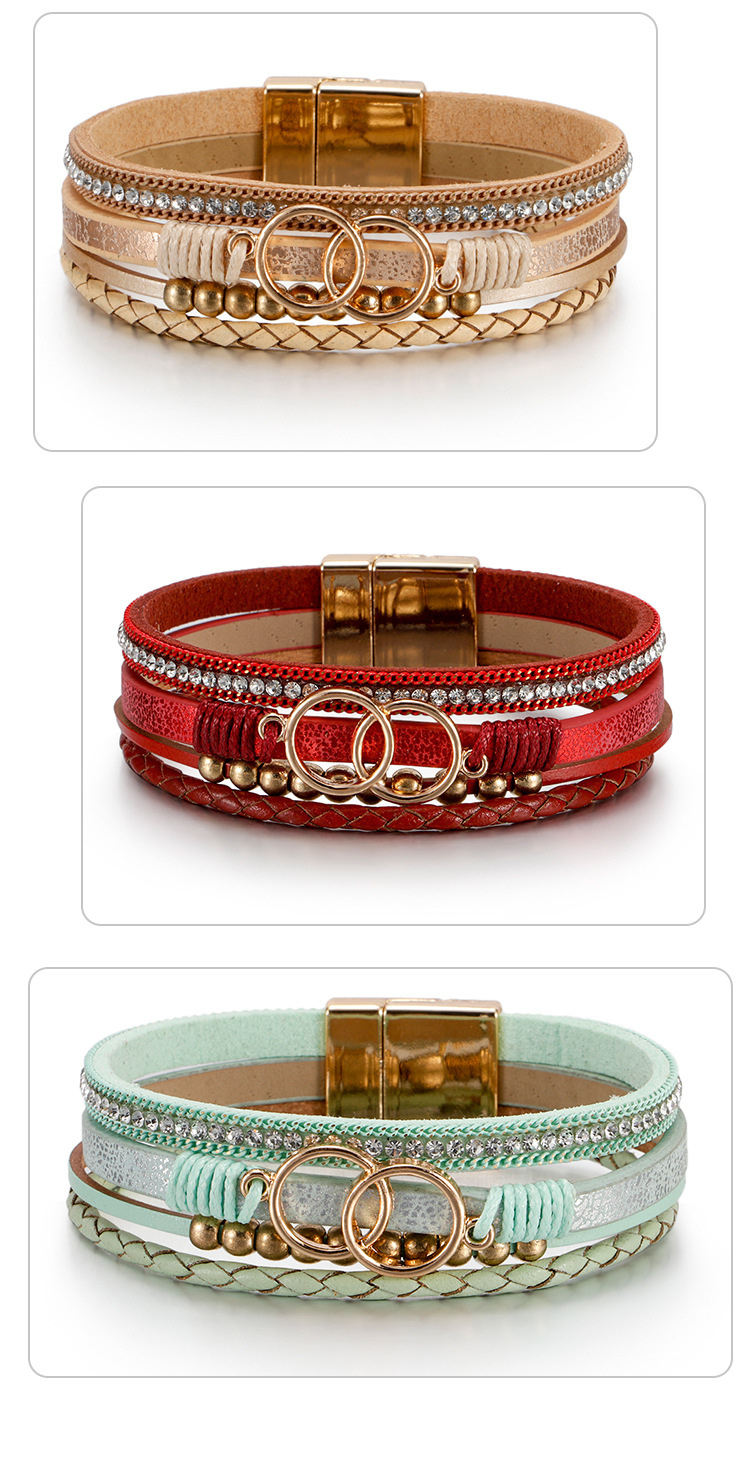 Bohemian Geometric Pu Leather Braid Womenu0027S Bracelets