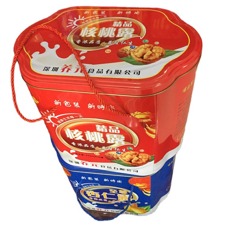 核桃露铁桶饮料盒子包装信义金属盒厂家供应支持