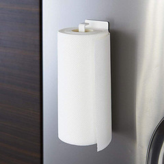 Japan's Yamazaki same style refrigerator magnetic single-layer paper roll holder seamless adhesive kitchen towel rack magnet paper towel holder
