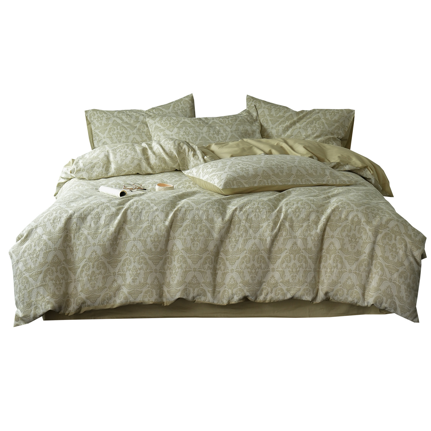 2025 nuevo otoño y invierno algodón molido cama de cuatro piezas 1.8m de espesor de sábanas de algodón caliente cubierta de cama