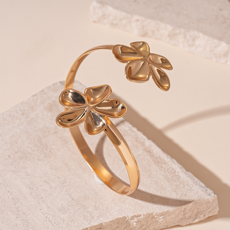 Pulsera de apertura geométrica irregular metálica europea y americana, personalidad exagerada, temperamento de nicho simple, joyería de alta gama femenina