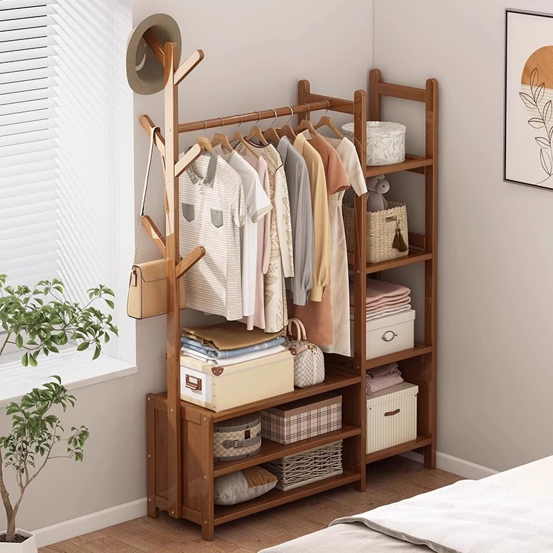 Coat rack floor bedroom hanger household multi-functional clothes rack simple room clothes hanger