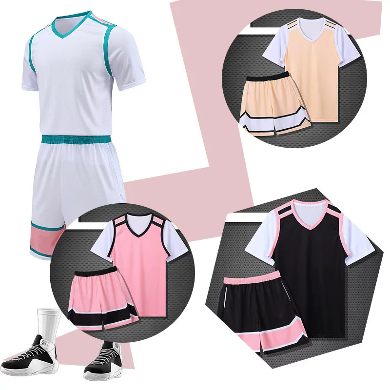 Basketball uniform, quick dry breathable set for elementary school students for training, with short sleeve