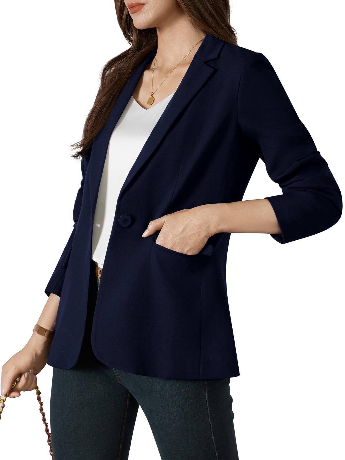 Fashionable Women's Single-button Blazer For Smart Office Wear_voghion.com