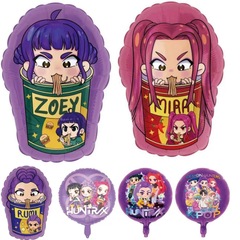 新款猎魔女团气球 mira粉魔女 zoey紫魔女 rumi猎魔女团儿童生日