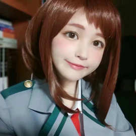 我的英雄学院 丽日御茶子造型 内扣鬓角加长 cosplay假发厂家现货