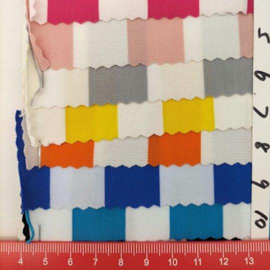 Manufacturers new 2x 2cm milk silk striped knitted jacquard fabric wholesale double-sided yarn-dyed color striped horizontal fabric