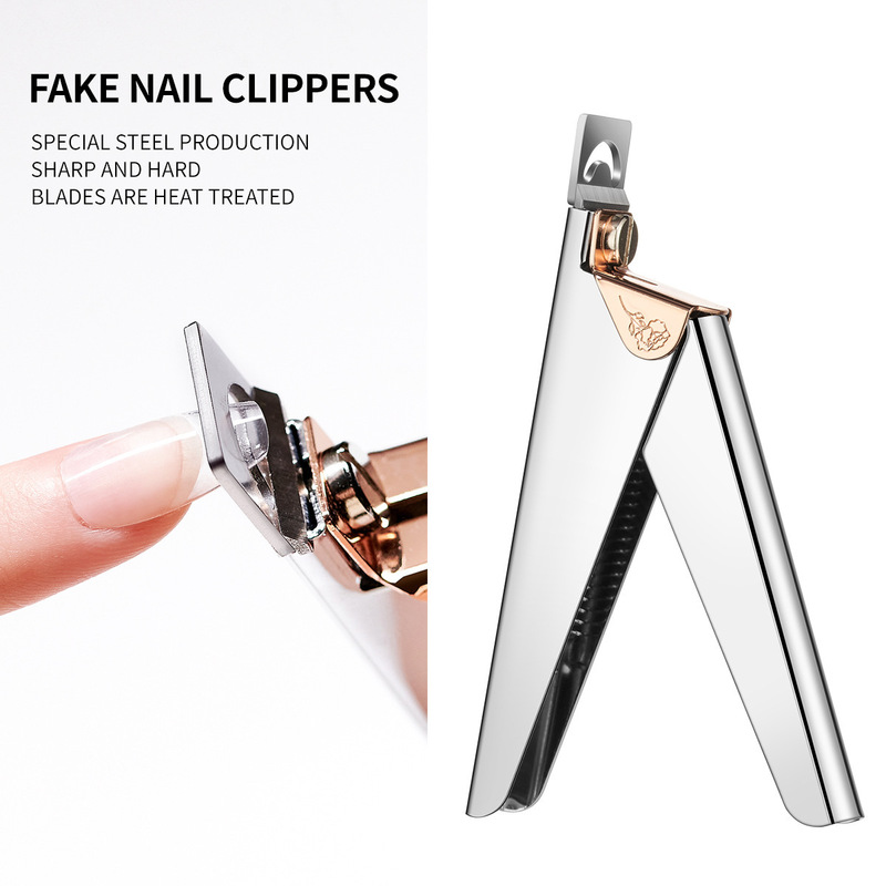 Cross-border Autumn Manicure Shop Rose One-character Fake Nail Cutters French Nail Clippers U-shaped Flat Nail Cutters