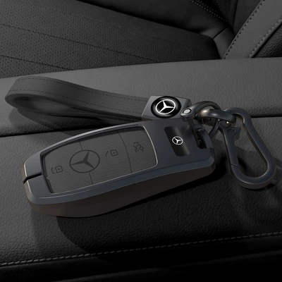 Car key bag Cover New C260L Male - type-a-gun-color-black-key-cover-original-color-leather-cord