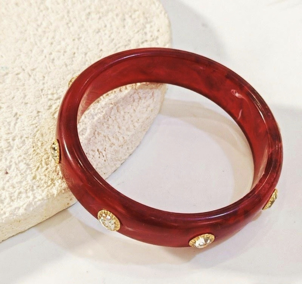 Brazalete de color geométrico de diamantes acrílico europeo y americano personalidad transfronteriza simple pulsera de nicho lujoso ligero de alta sensación de brazalete