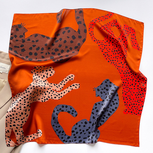 New 70 silk small square scarf for women, Korean version printed mulberry silk decorative scarf, autumn and winter warm scarf and scarf