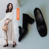 [Sheepskin] 2021 Spring and summer new pattern Square With crude Single shoes High-heeled Work shoes 11791AYH6449