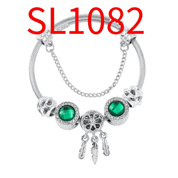 SL1082 Green Dream Catcher Bracelet