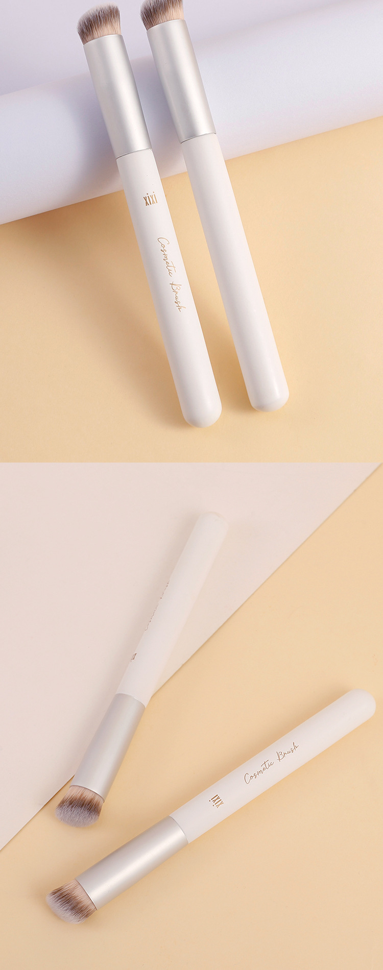 xixi Concealer Brush 270 Naturally adheres well, does not absorb powder, oblique head cosmetic brush leaves no trace, soft and skin-friendly X765 undefined