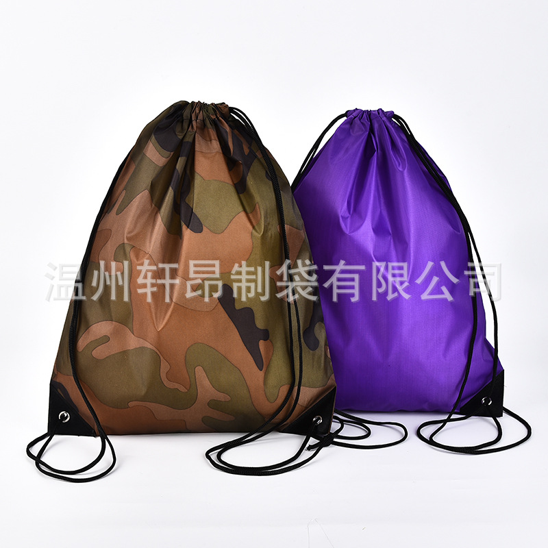 运动抽绳双肩包现货男女健身小背包空白彩色马拉松赛事涤纶束口袋