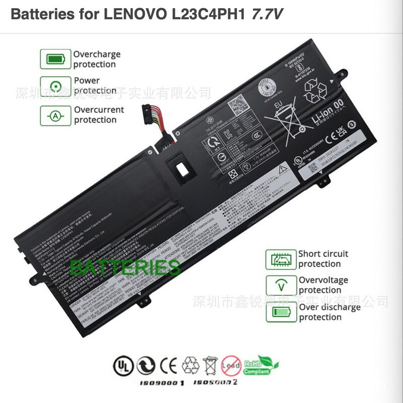 Suitable for Yoga Slim 9 14Ill10 L23C4Ph1 L23L4Ph1 5B11P72759 Battery