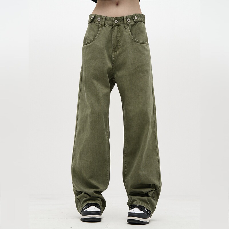 Spring 2024 New Style Denim Pants for Boys and Girls Fashionable Brand High Street Popular Wide Leg Pants Retro Loose Long Pants
