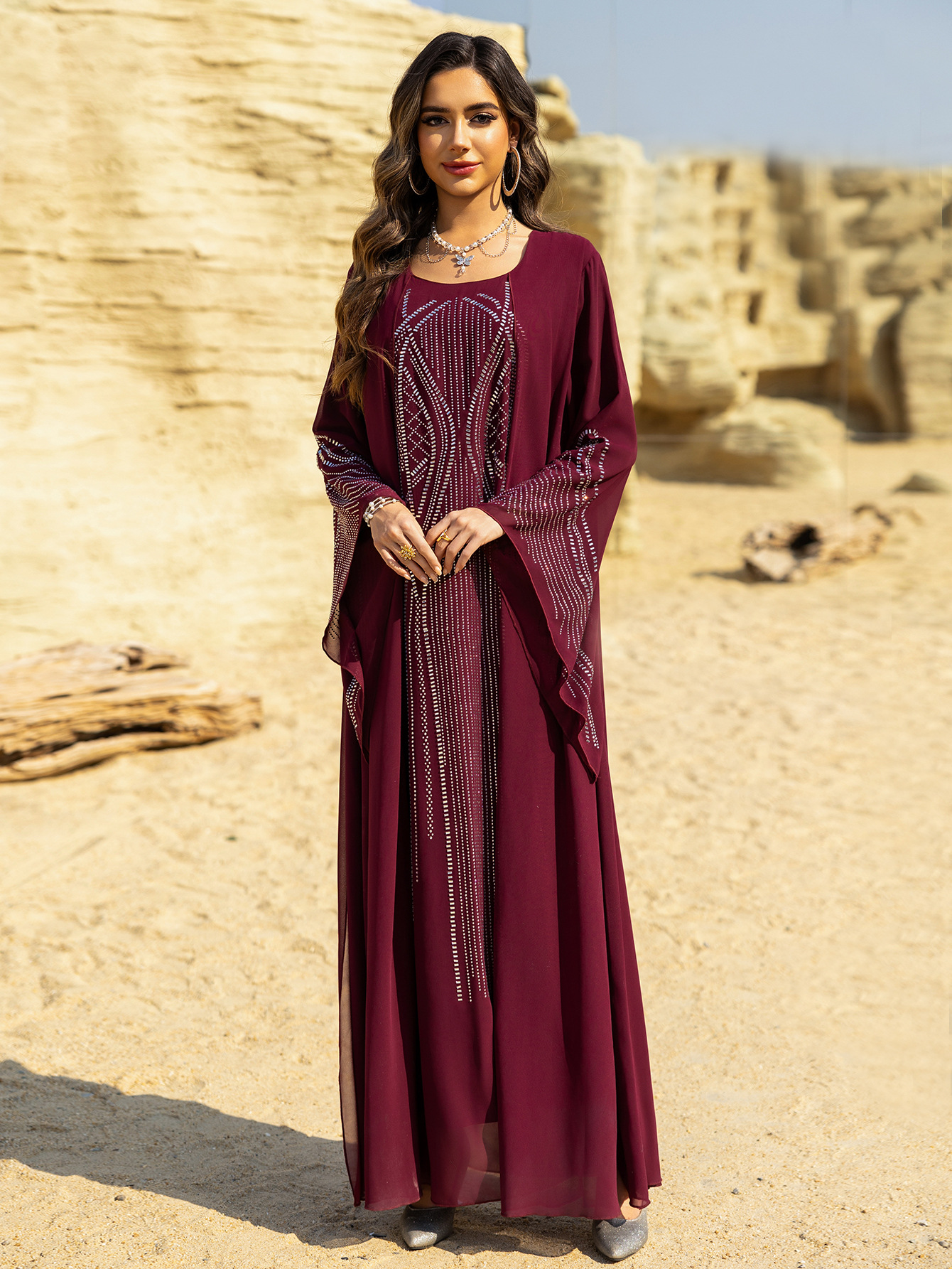 Middle Eastern Long Robe,Women’s Plus Size Evening Dress