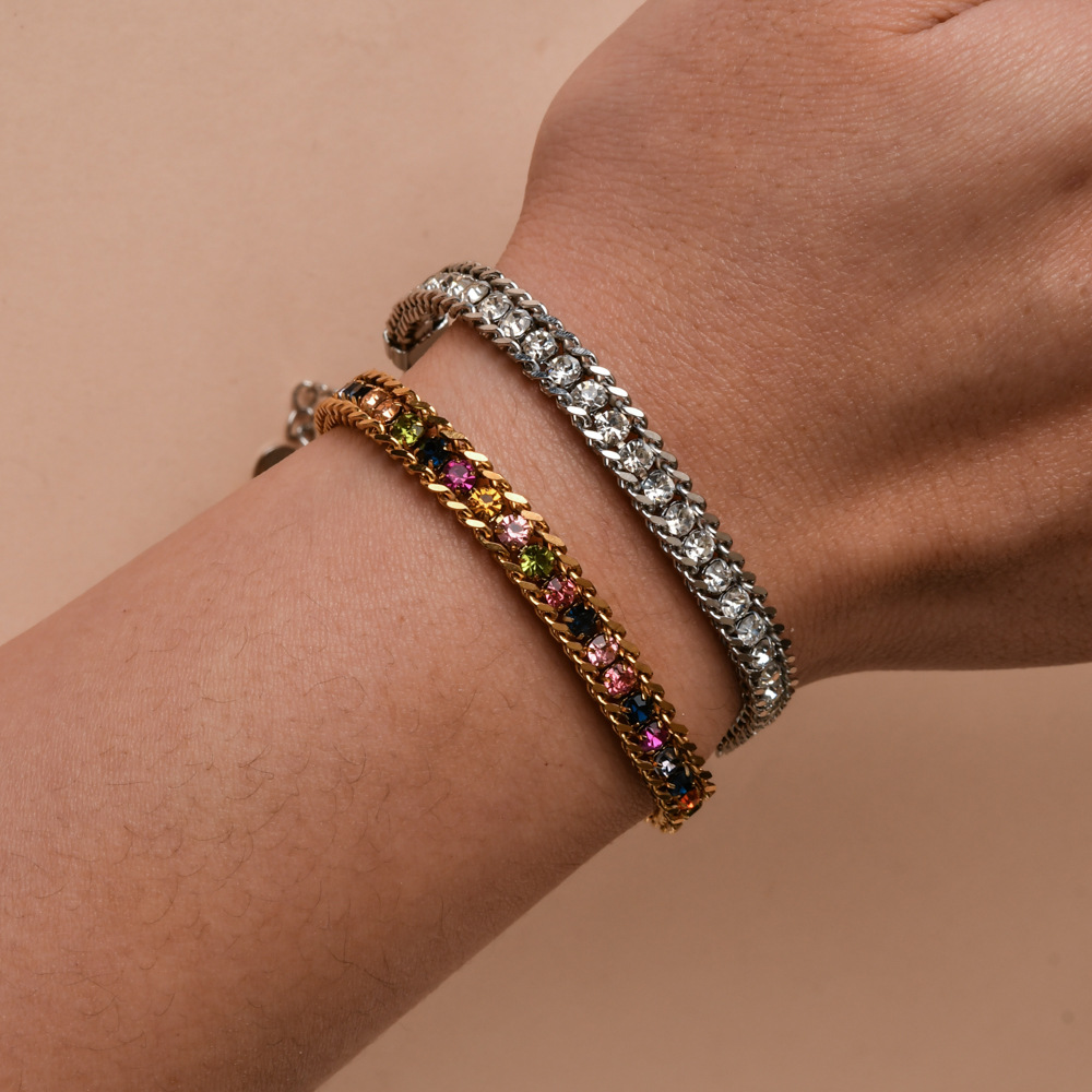 9g Weight Bracelets Classification 304 Stainless Steel Chain Material Elegant Shiny Geometric 304 Stainless Steel Chain-free Bracelets
