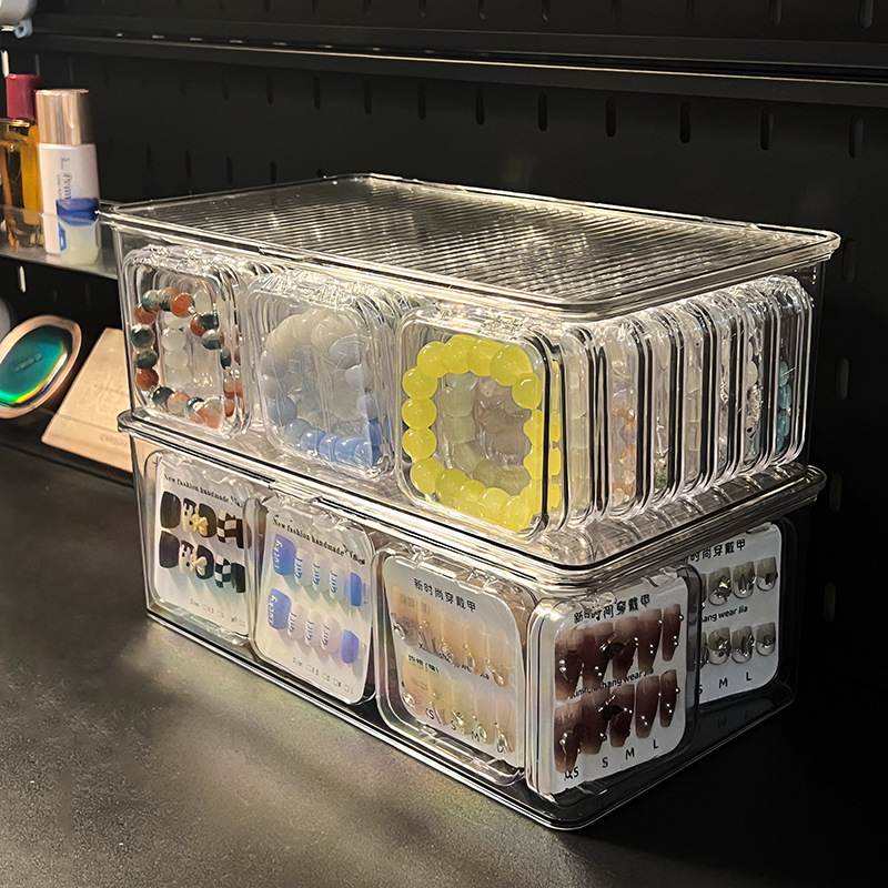 Pulsera de cristal Wenwan, pulsera, caja de almacenamiento de escritorio, joyería, collar, joyería, caja de joyería de acabado de escritorio transparente a prueba de polvo