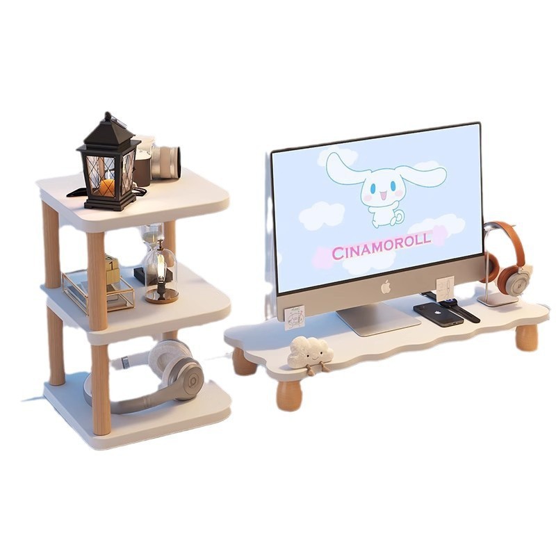 デスクトップコンピュータ高架デスクトップ収納ラックモニタースクリーンスタンドベースオフィスノートブック収納ラック|undefined