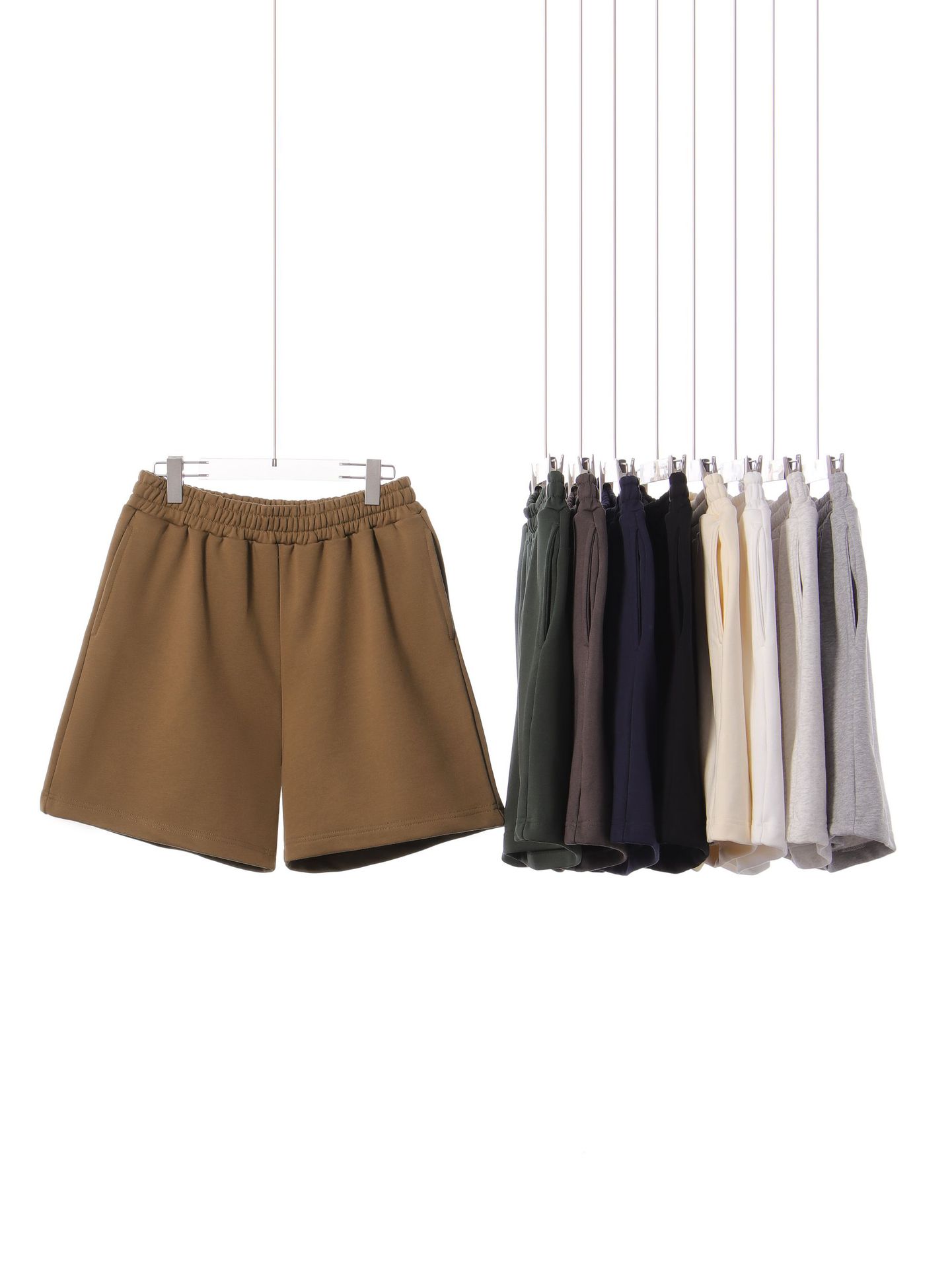 Pantalones Cortos Deportivos para Hombre 420g de Algodón con Cordón para Deporte y Uso al Aire Libre