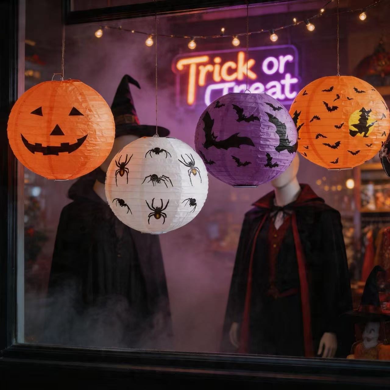Halloween calabaza temática linterna de papel bar decoración de hotel accesorios decoración de ventanas linterna festival fantasma atmósfera del centro comercial