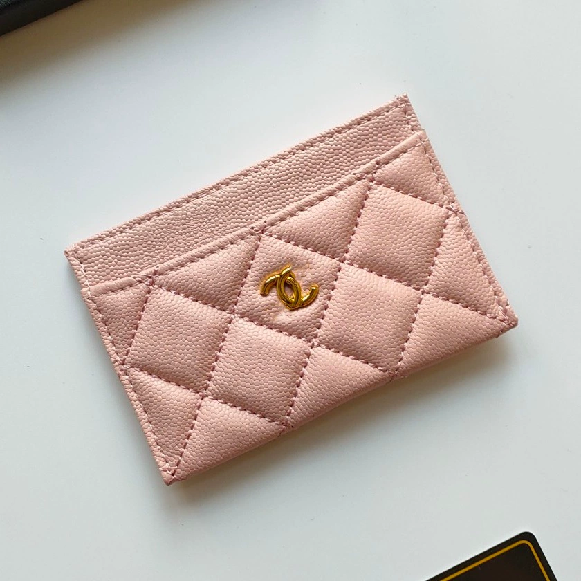 Кардхолдер (стиль Chanel) из натуральной кожи, стеганый тонкий кошелек, 7.5×11.2×0.5 см, мультicolor