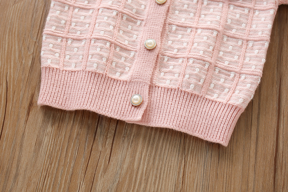 Girls' Sweater 2024 Autumn/Winter New Small Fragrant Stle Butterfl Knot Knitted Cardigan Bag Skirt Two Piece Set_voghion.com