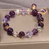 Organic purple crystal bracelet, retro accessory, light luxury style