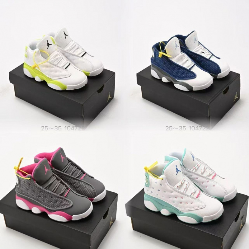 Cross-border children's shoes Jordan 13 black and white panda running shoes for boys and girls, casual sports basketball shoes for kids of all ages