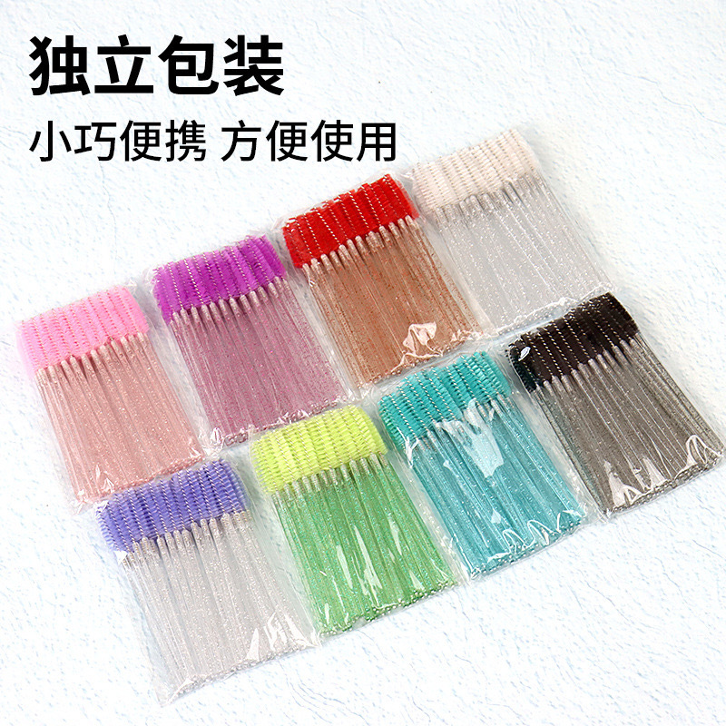 Crystal Eyelash Brush in stock Wholesale Solid Urgent Dual Use Eyelash Brush Grafting Colorful Beauty Tools Eyelash Comb