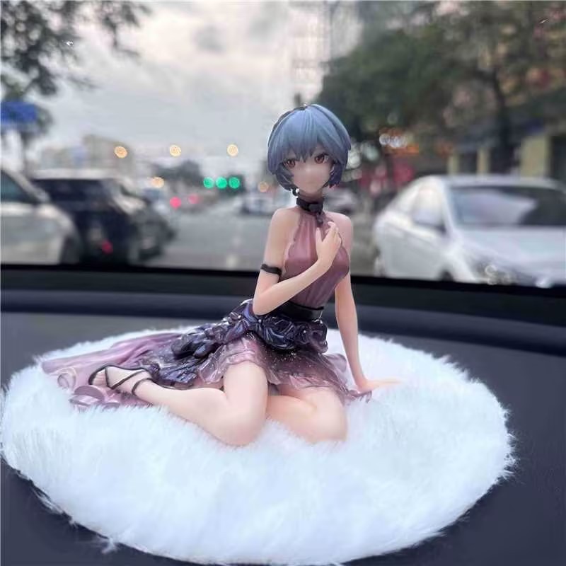 二次元アニメショートヘア座り姿勢ドレス綾波レイシャーシ装飾品フィギュア装飾品モデル卸売|undefined