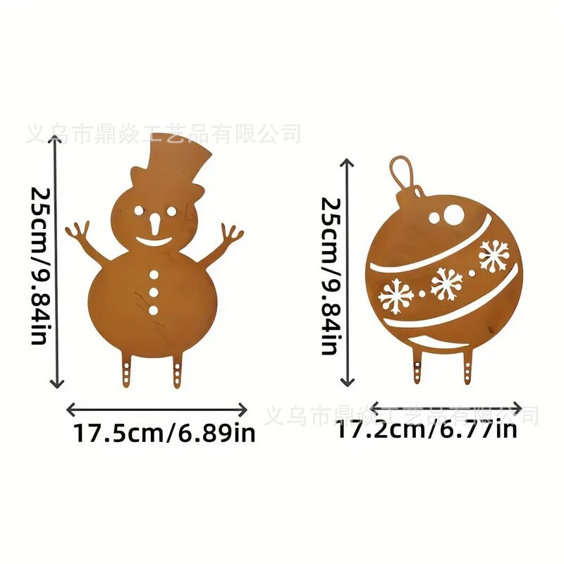 跨境新款金属生锈剪影复古做旧铁艺花园庭院树桩围栏地插装饰品|undefined