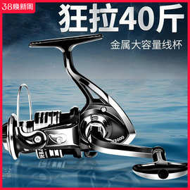 不锈钢海杆轮全金属纺车轮路亚远投鱼线轮抛竿渔轮筏矶钓鱼轮