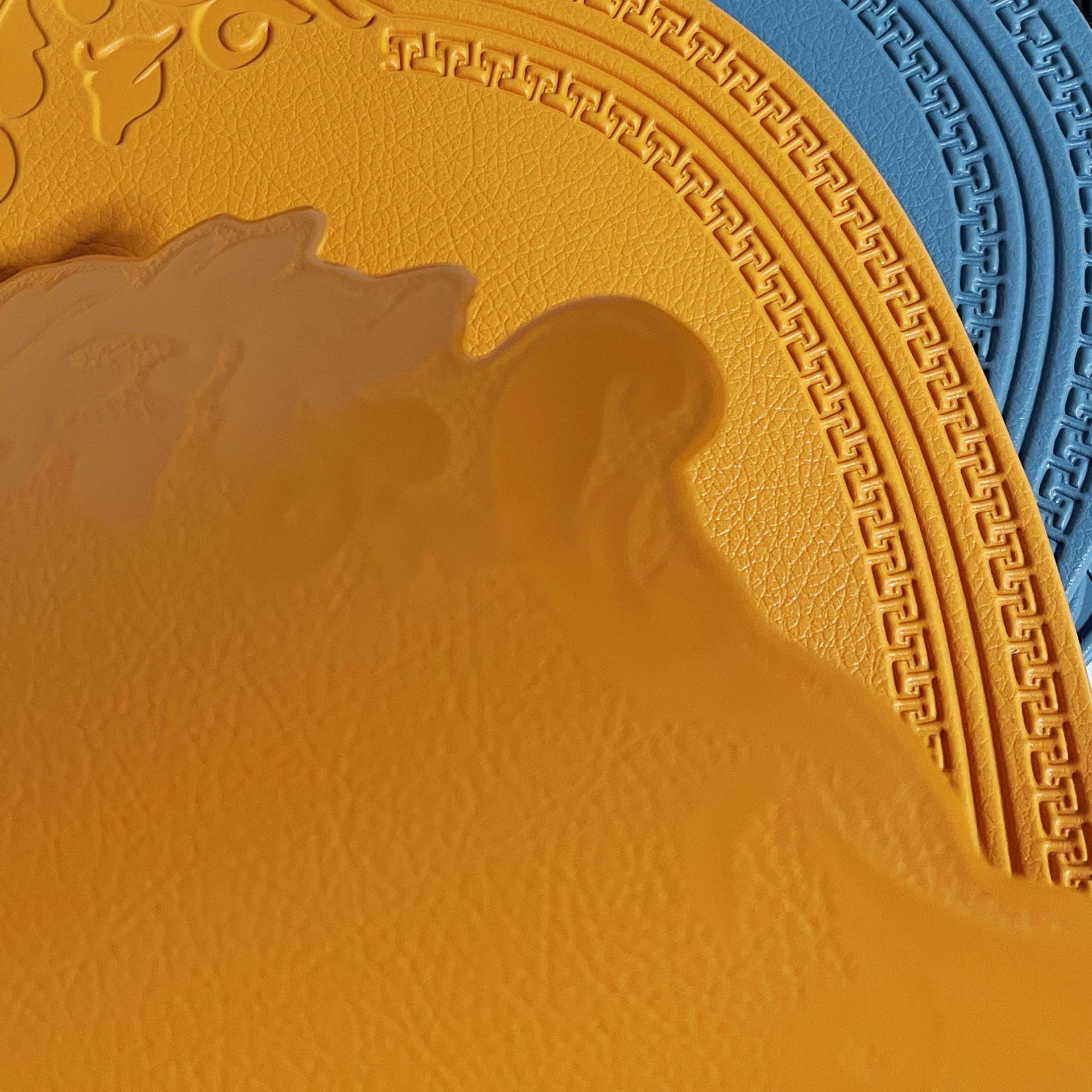 Oval en relieve de cuero placemat vintage corte en relieve PVC placemat antideslizante aislamiento occidental mantel estera impermeable estera