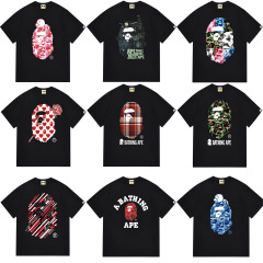 卸売ベイプ、長期安定供給、双糸260g、男女兼用カジュアル半袖Tシャツ、トレンドブランド、流行プリント