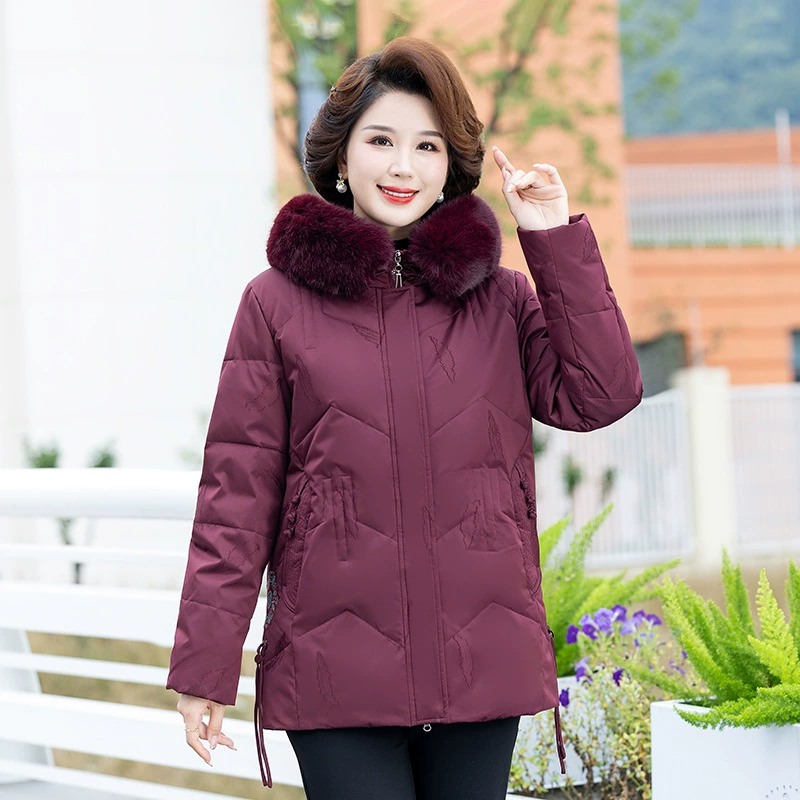 Женский Зимний Пуховик среднего и пожилого возраста, новая мода, большие размеры, Зимний пуховик для матери среднего возраста, толстое хлопковое пальто для пожилых людей