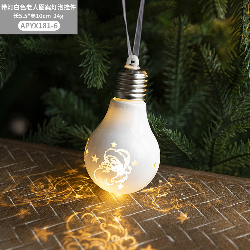 国境を越えた売れ筋のプラスチック製クリスマスボールクリスマスツリー発光ペンダント装飾電気メッキボールペンダント電球付き電球ボールペンダント|undefined