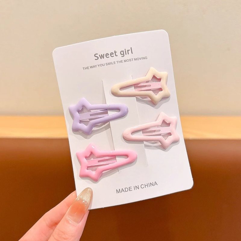 Color caramelo, simple y de moda, estrella del amor, pinza para el cabello dulce, personalidad de niña, pinza lateral, pinza para el cabello rota, accesorios para el cabello para niños