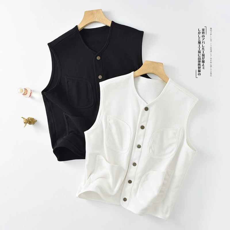 Autumn vest, T-shirt sleevless, V-neckline, loose fit
