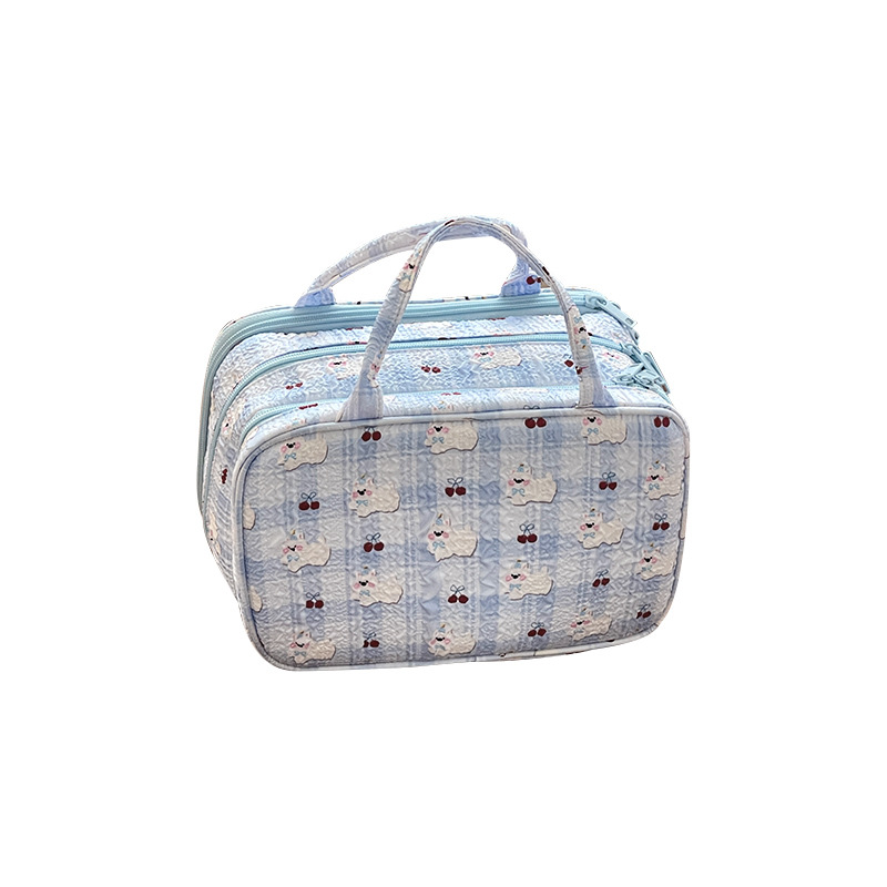 Bolsa de maquillaje de gran capacidad para mujeres 2025 nuevo bolso de almacenamiento de alta belleza portátil de partición para viajar bolso de lavado