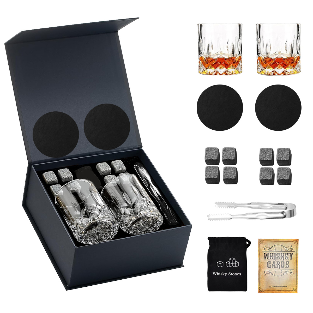 *레몬컵 2개 8스톤 위스키 블랙 선물상자 15개 세트