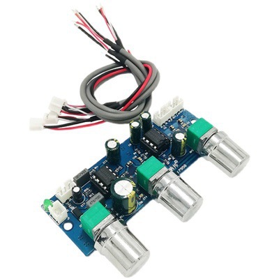 NE5532前级板低通滤波板2.1声道音调板超重低音单电源DC10-24V