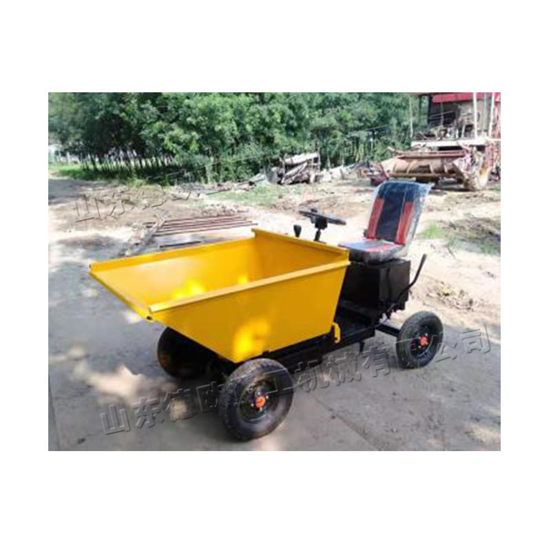 前翻式砂浆运输小推车 建筑电动四轮翻斗车 四轮座驾式电动装卸车
