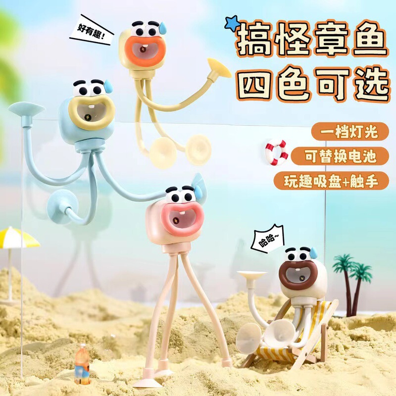 跨境新款灯泡人小夜灯创意吸盘桌面摆件礼品装饰台灯学生护眼书灯|undefined